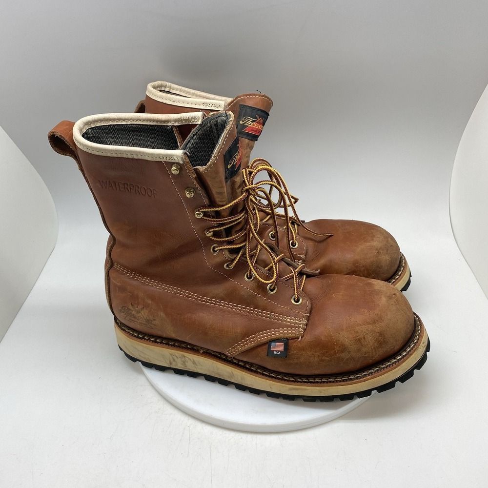Thorogood Boots 9.5 D American Heritage 8" Moc Toe Brown Leather 804-4280 USA
